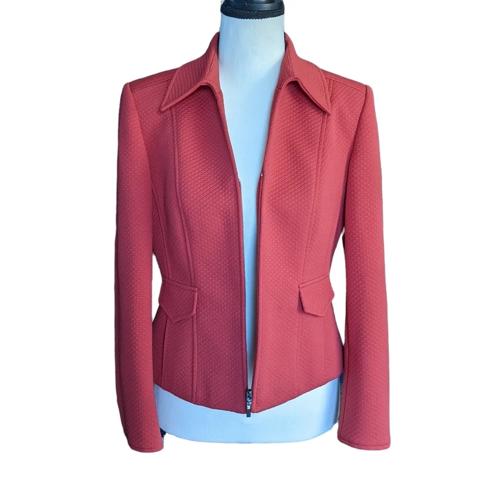 Talbots Quilted Red Jacket/Blazer Size 4 - Picture 2 of 13